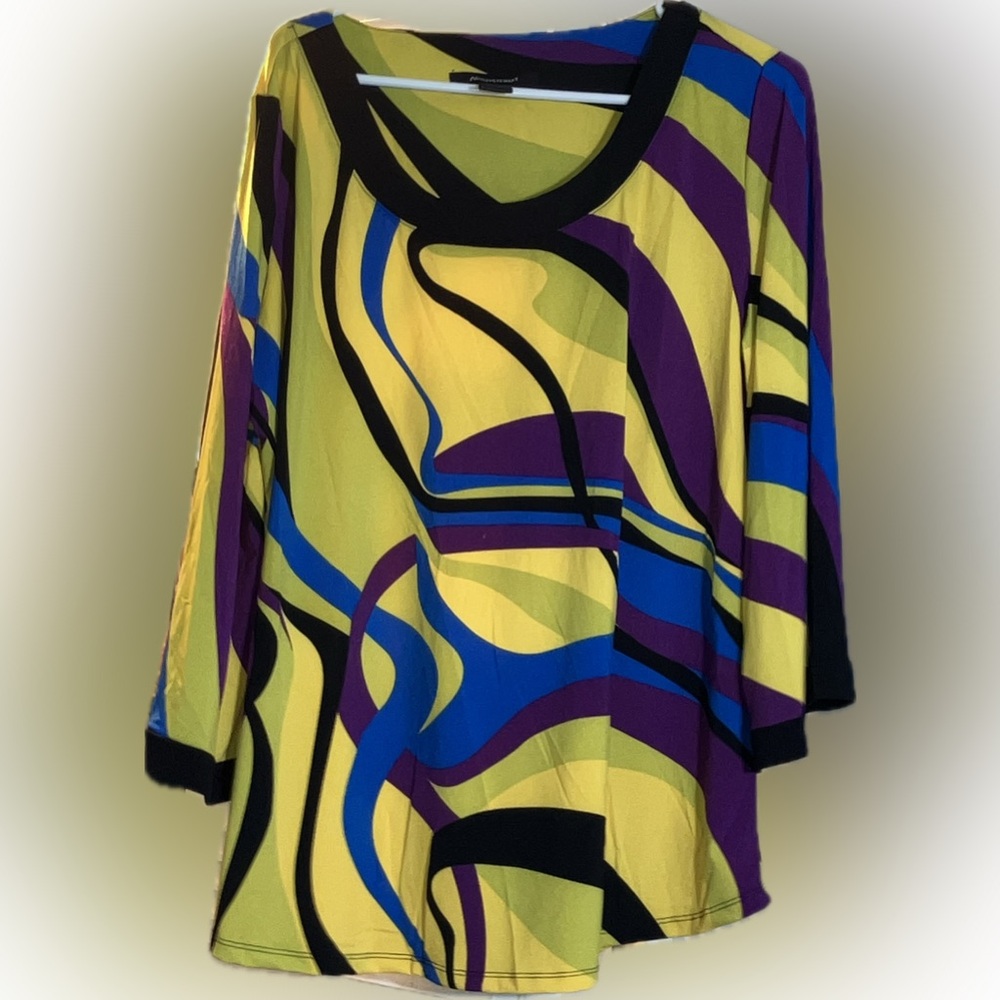 Colorful Bell sleeve top
